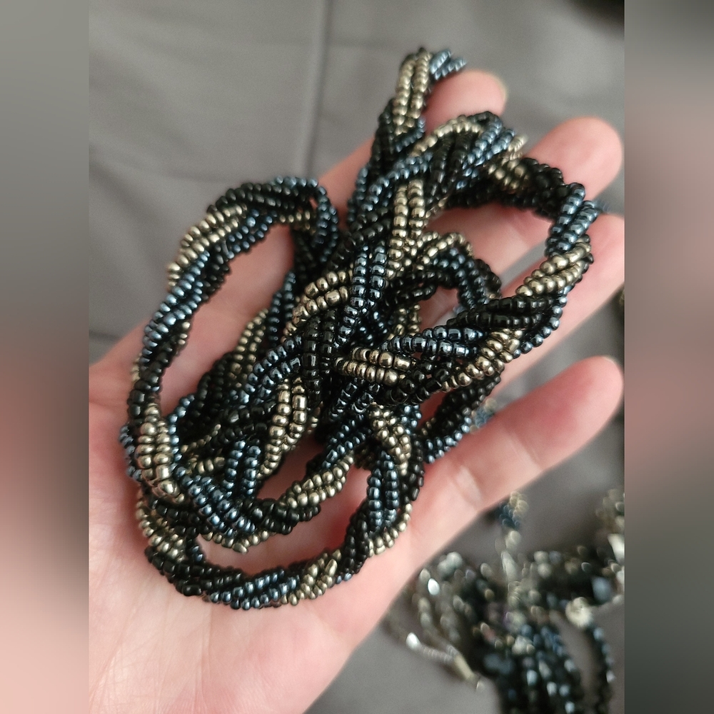 ✨️HP✨️Park Lane | Glass Crystal Bead Ombre Braided Lariat Tassel Necklace - Picture 3 of 9
